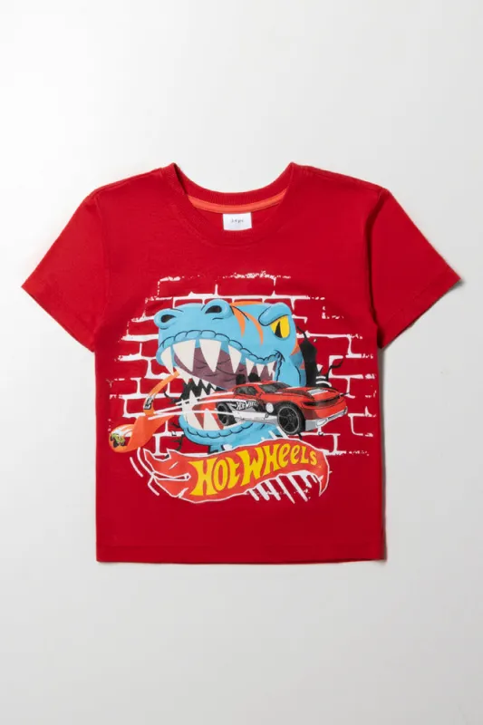 Hot Wheels Short Sleeve T-Shirt Red sold by Ackermas