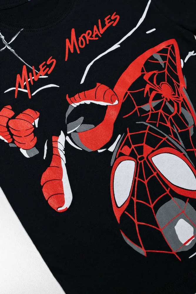 Miles Morales 2 Pack Short Sleeve T-Shirts Grey And Black sold by Ackermas product image thumbnail 3