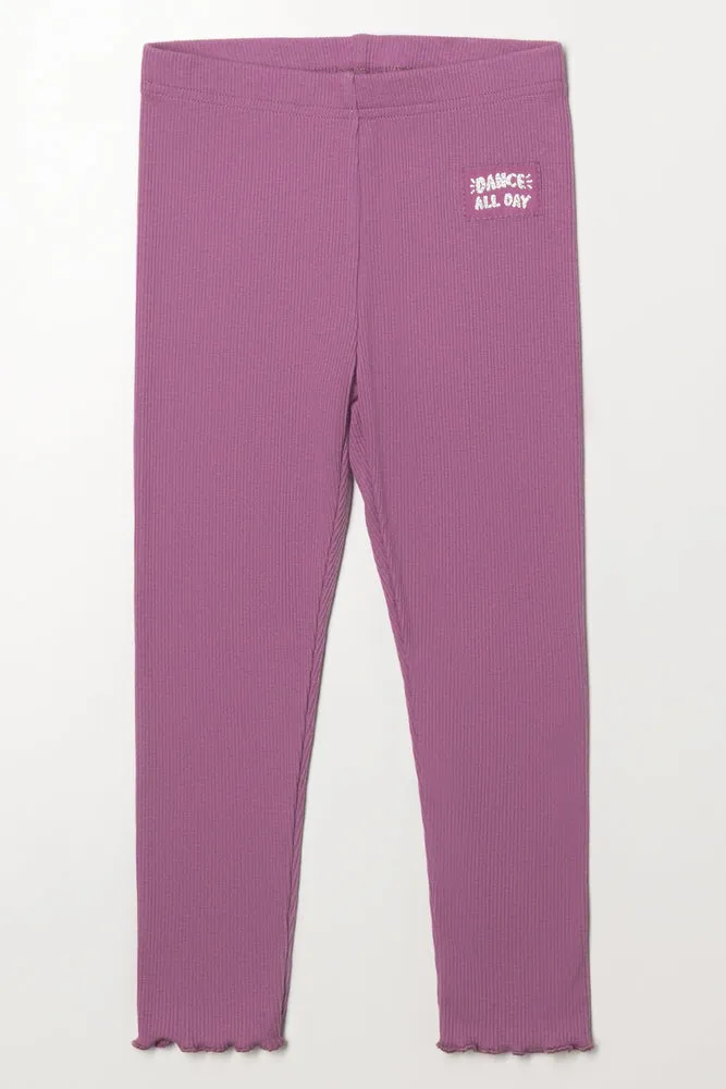 Rib Leggings Purple sold by Ackermas