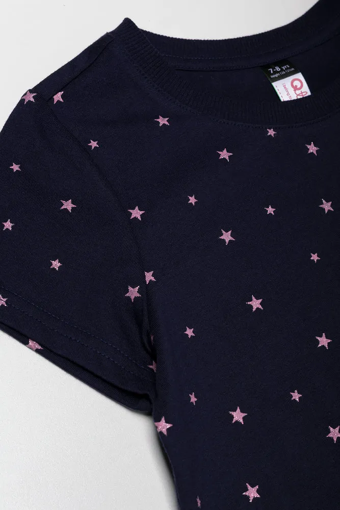 2 Pack Unicorn Short Sleeve T-Shirts Navy And Lilac sold by Ackermas product image thumbnail 3