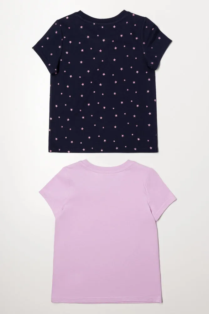 2 Pack Unicorn Short Sleeve T-Shirts Navy And Lilac sold by Ackermas product image thumbnail 4