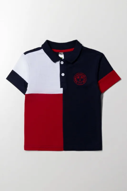 Colourblock Golfer Navy And Red sold by Ackermas
