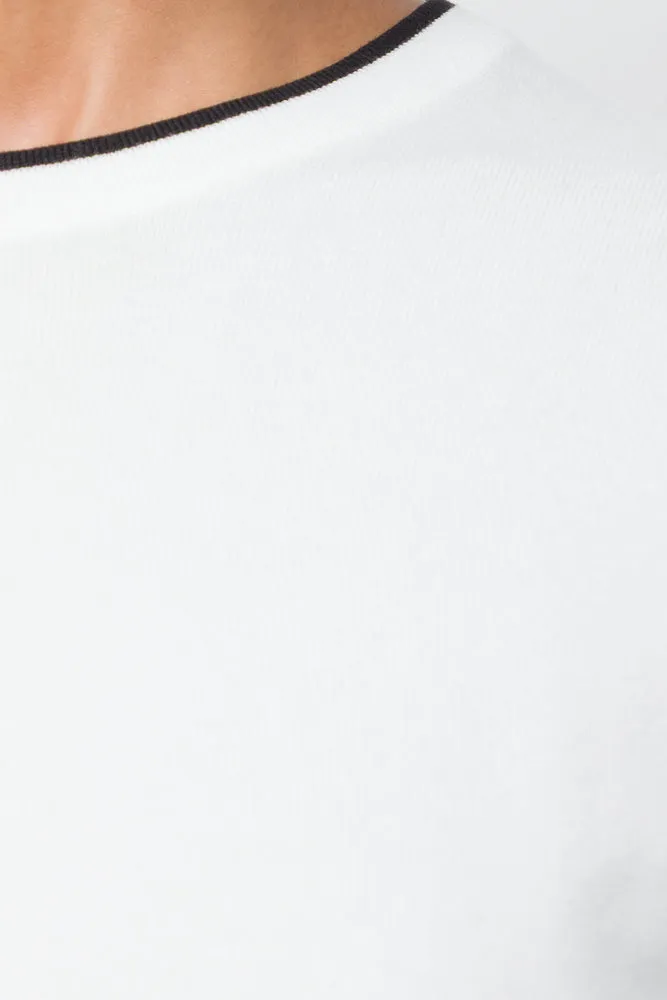 Ballerina Sleeve Crew Neck T-Shirt White sold by Ackermas product image thumbnail 4