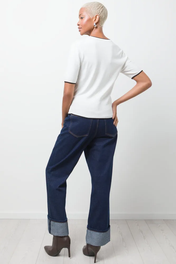 Ballerina Sleeve Crew Neck T-Shirt White sold by Ackermas product image thumbnail 3