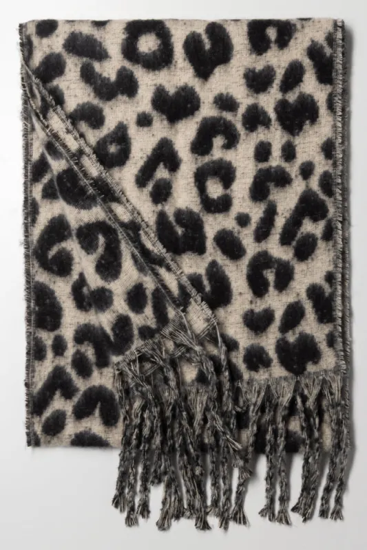 Leopard Print Blanket Scarf Brown sold by Ackermas
