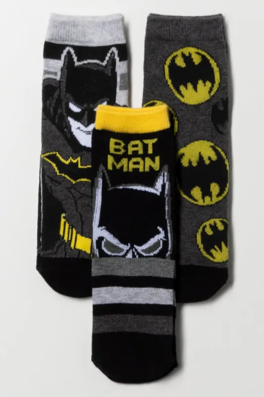 Batman 3 Pack Socks Black sold by Ackermas
