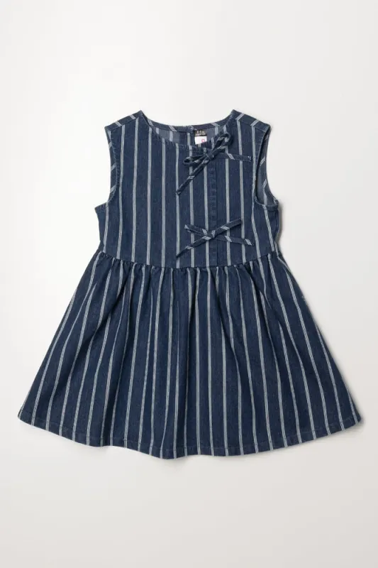 Denim Bow Dress Blue sold by Ackermas