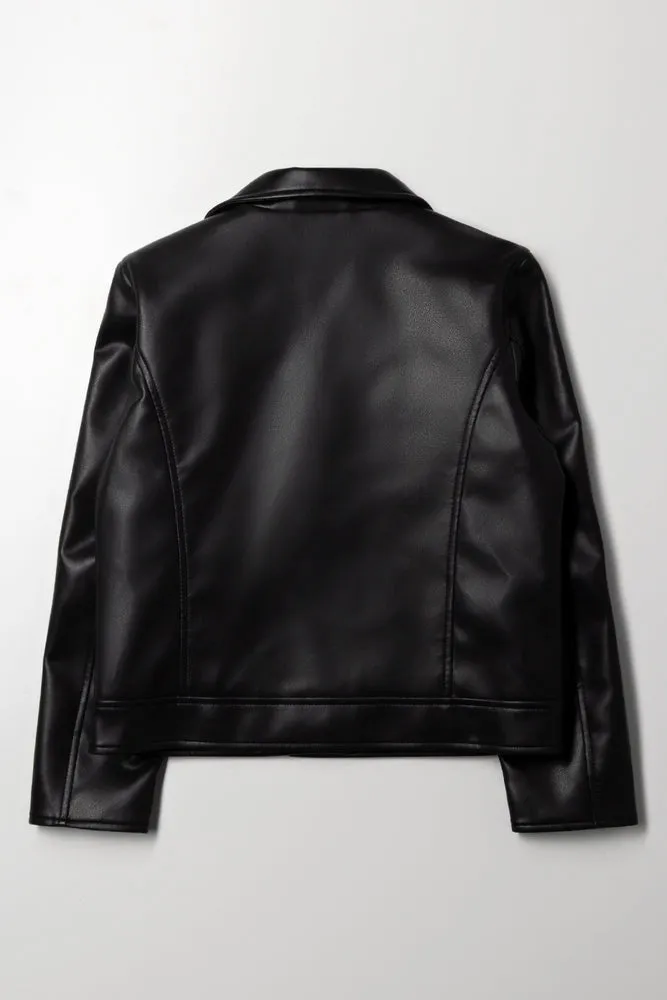 PU Biker Jacket Black sold by Ackermas product image thumbnail 3