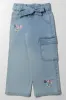 Butterfly Embroidery Wide Leg Denim Jean Blue sold by Ackermas