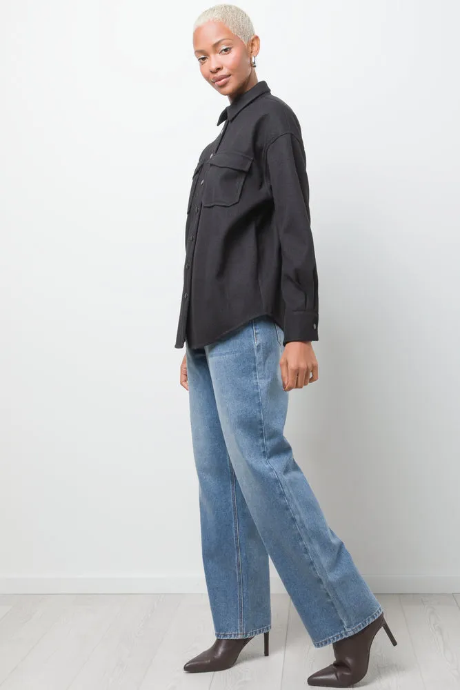 Melton Shirt Black sold by Ackermas product image thumbnail 2