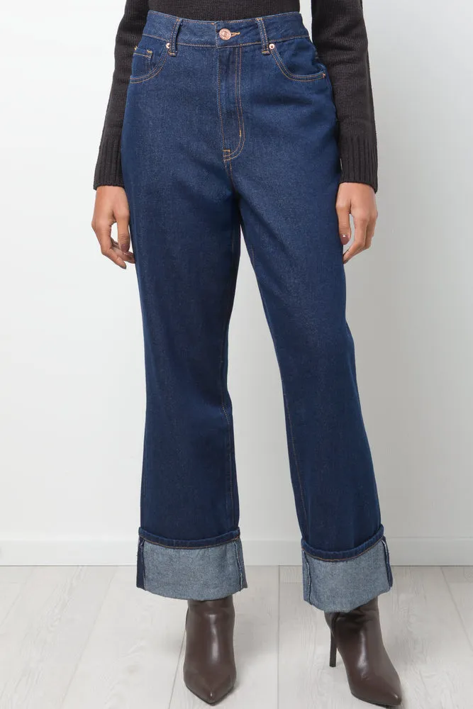 Turn Up Hem Denim Jean Blue sold by Ackermas product image thumbnail 2
