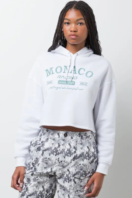 Crop Hoodie White sold by Ackermas