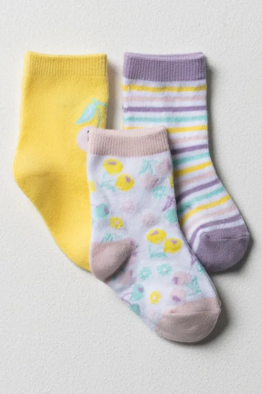 3 Pack Socks Yellow, Purple And White sold by Ackermas