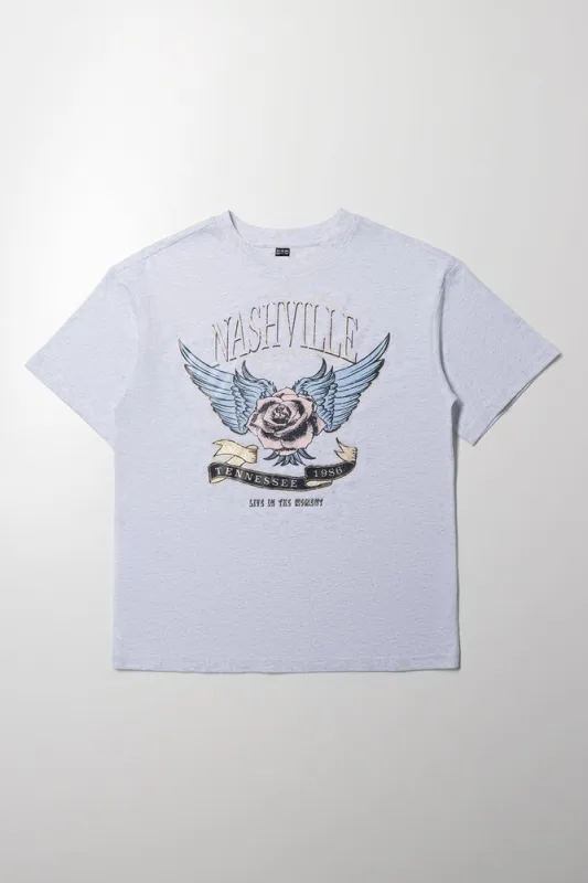 Nashville Oversized T-Shirt Grey sold by Ackermas