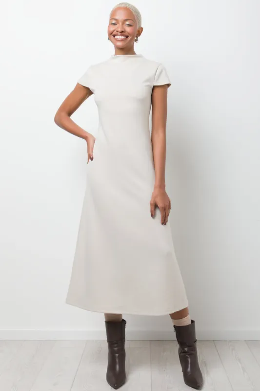 Cap Sleeve Fit And Flare Dress Natural sold by Ackermas