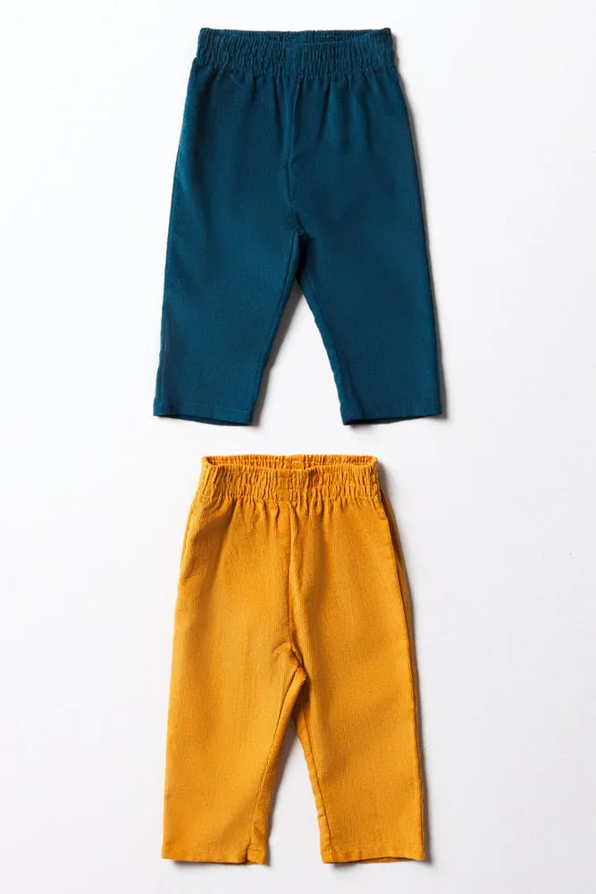 2 Pack Corduroy Pants Blue And Yellow sold by Ackermas
