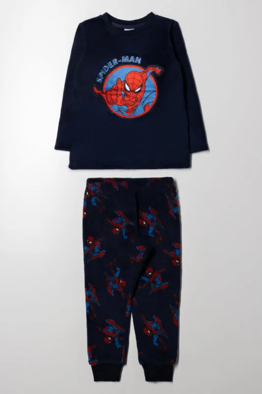 Spider-Man Long Sleeve Fleece Pyjama Set Navy sold by Ackermas
