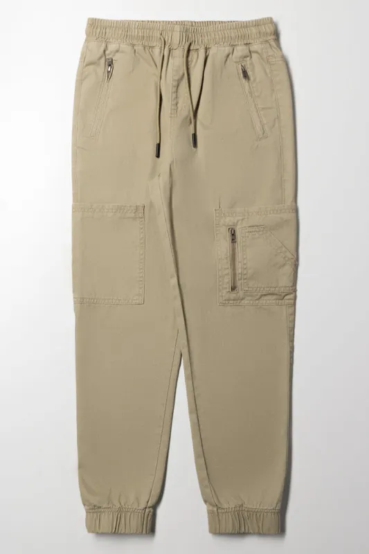Zip Pocket Cargo Pants Natural sold by Ackermas
