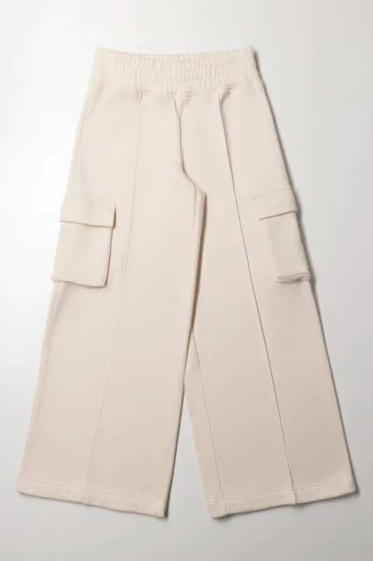 Wide Leg Cargo Trackpants Natural sold by Ackermas
