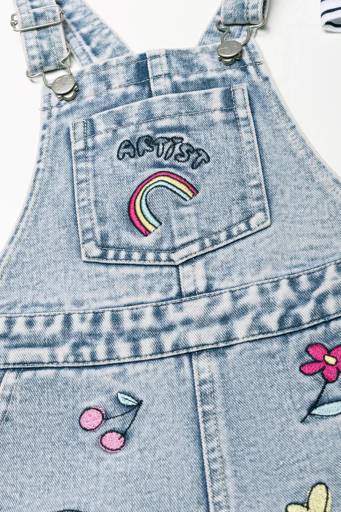 Embroidered Dungaree Light Blue sold by Ackermas product image thumbnail 2