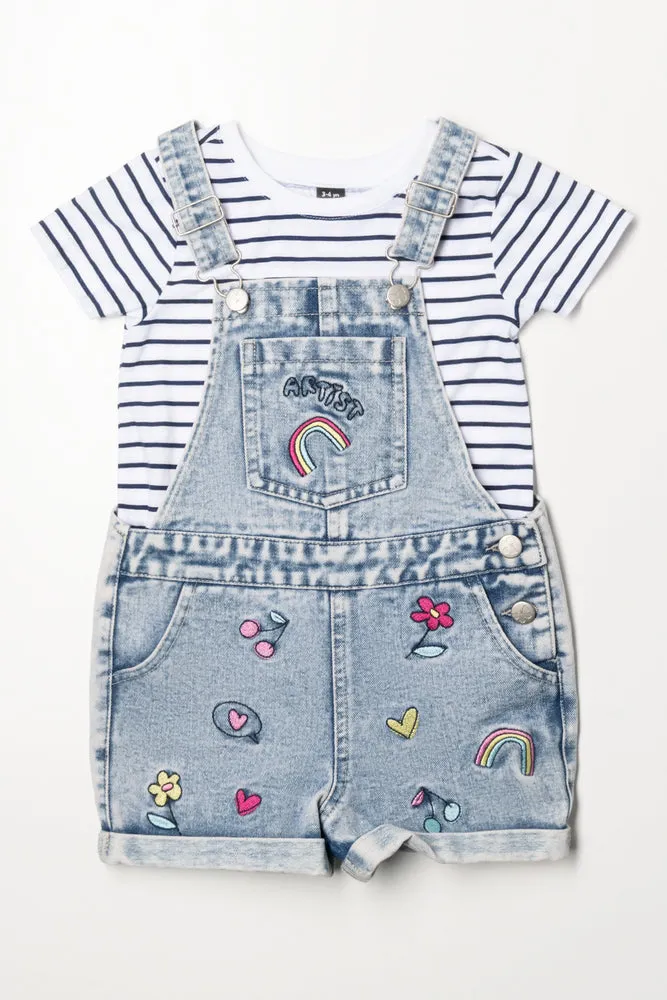 Embroidered Dungaree Light Blue sold by Ackermas