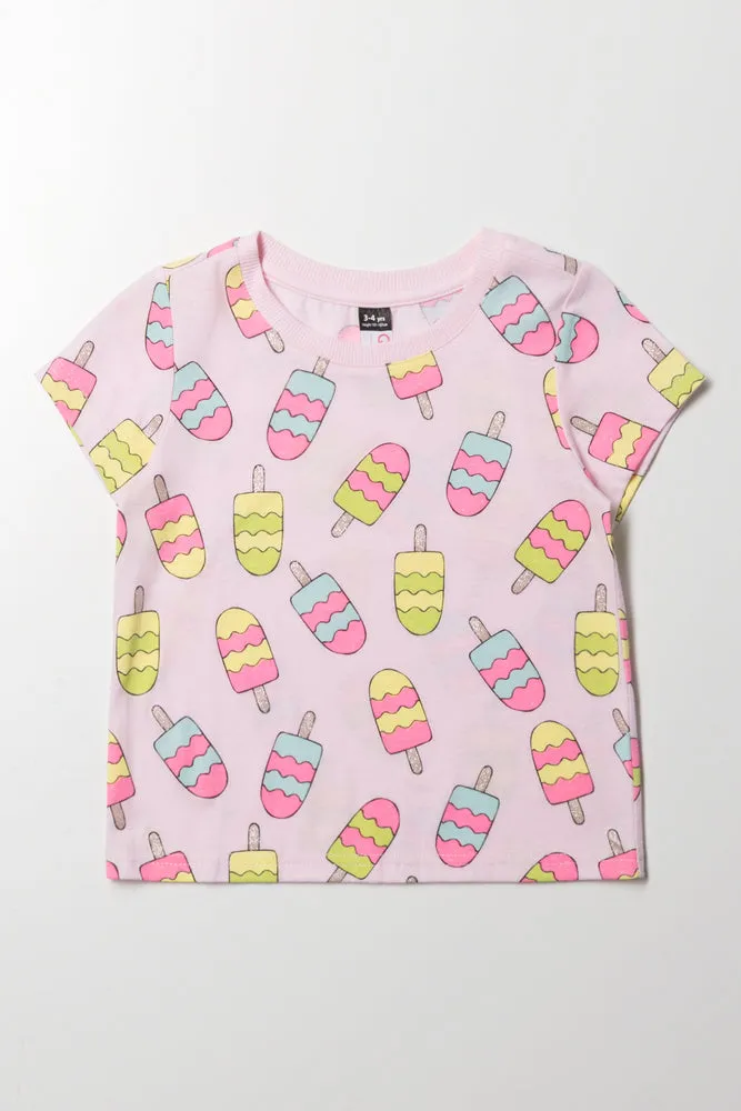 Ice Cream T-Shirt Light Pink sold by Ackermas