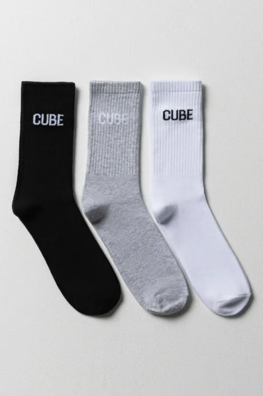 3 Pack Socks Black, White And Grey sold by Ackermas