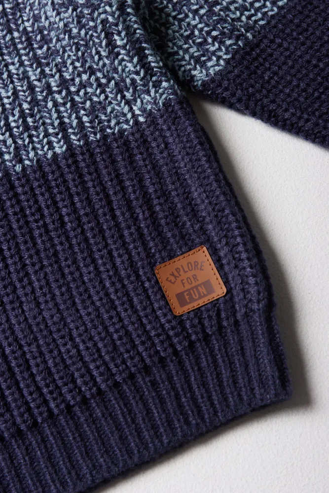 Colour Block Crew Neck Jersey Blue sold by Ackermas product image thumbnail 3