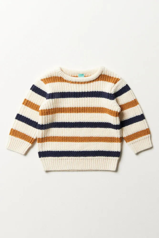 Stripe Crew Neck Jersey Natural sold by Ackermas