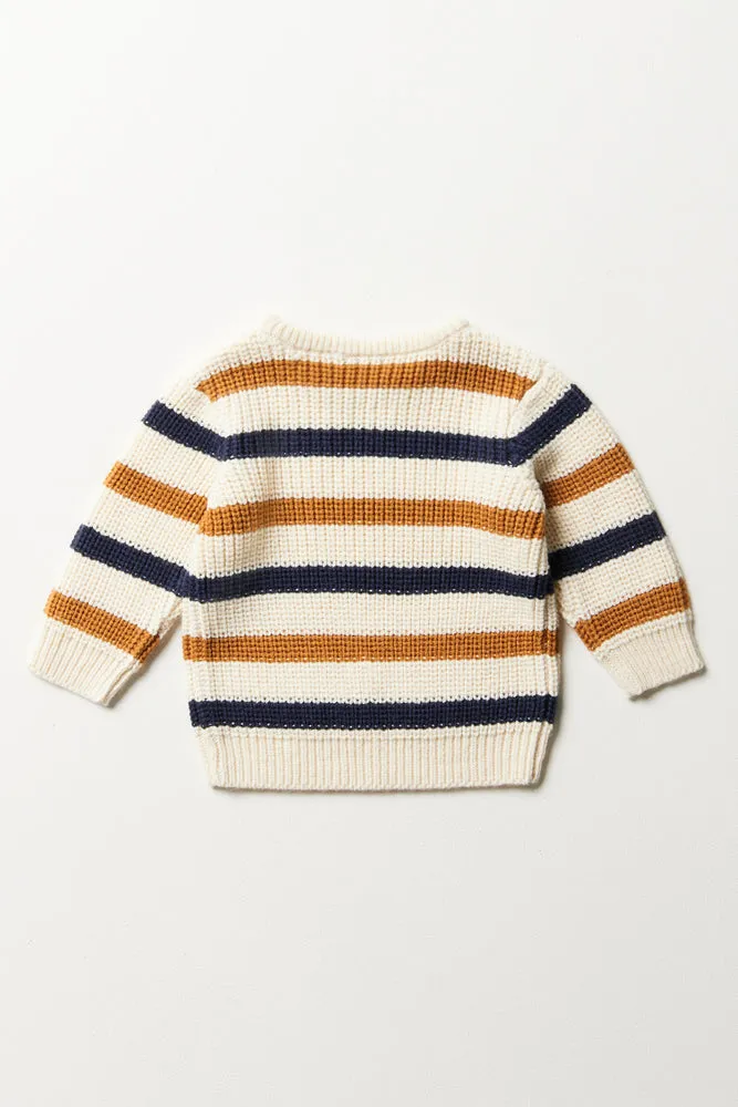 Stripe Crew Neck Jersey Natural sold by Ackermas product image thumbnail 3