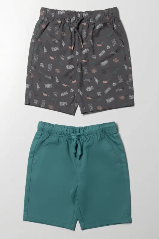 2 Pack Shorts Charcoal And Blue sold by Ackermas