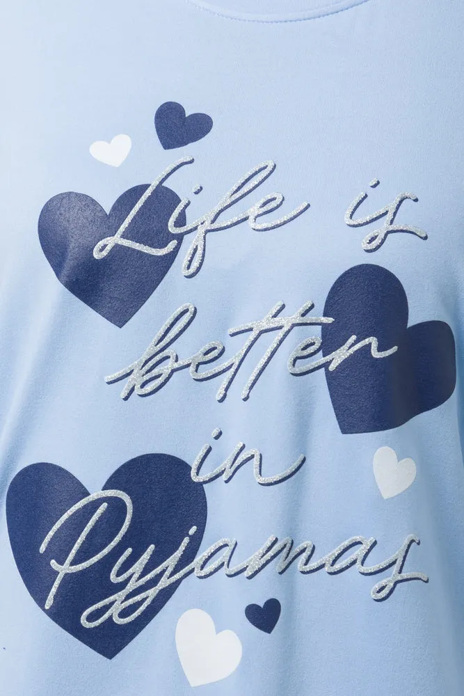 Life Is Better in Pyjamas Knit Set Blue sold by Ackermas product image thumbnail 4