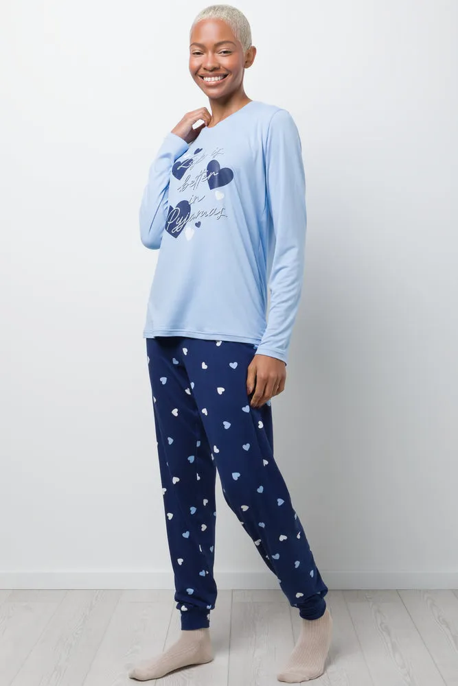 Life Is Better in Pyjamas Knit Set Blue sold by Ackermas product image thumbnail 2
