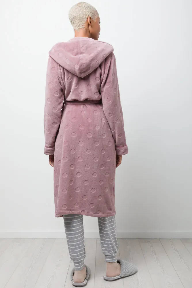 Animal Textured Hooded Fleece Gown Mocha sold by Ackermas product image thumbnail 3