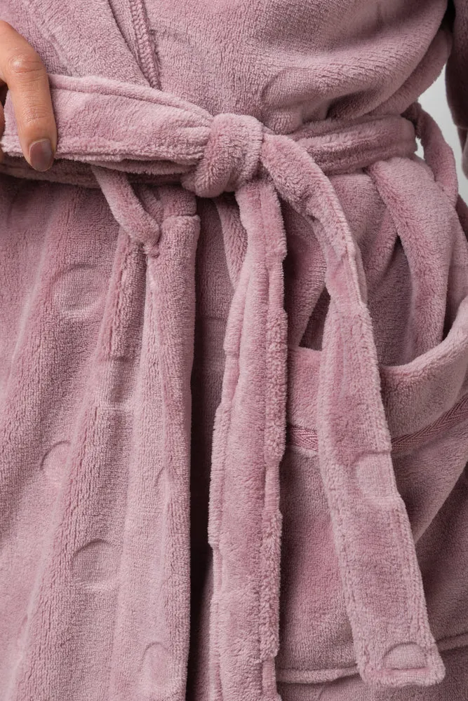 Animal Textured Hooded Fleece Gown Mocha sold by Ackermas product image thumbnail 4