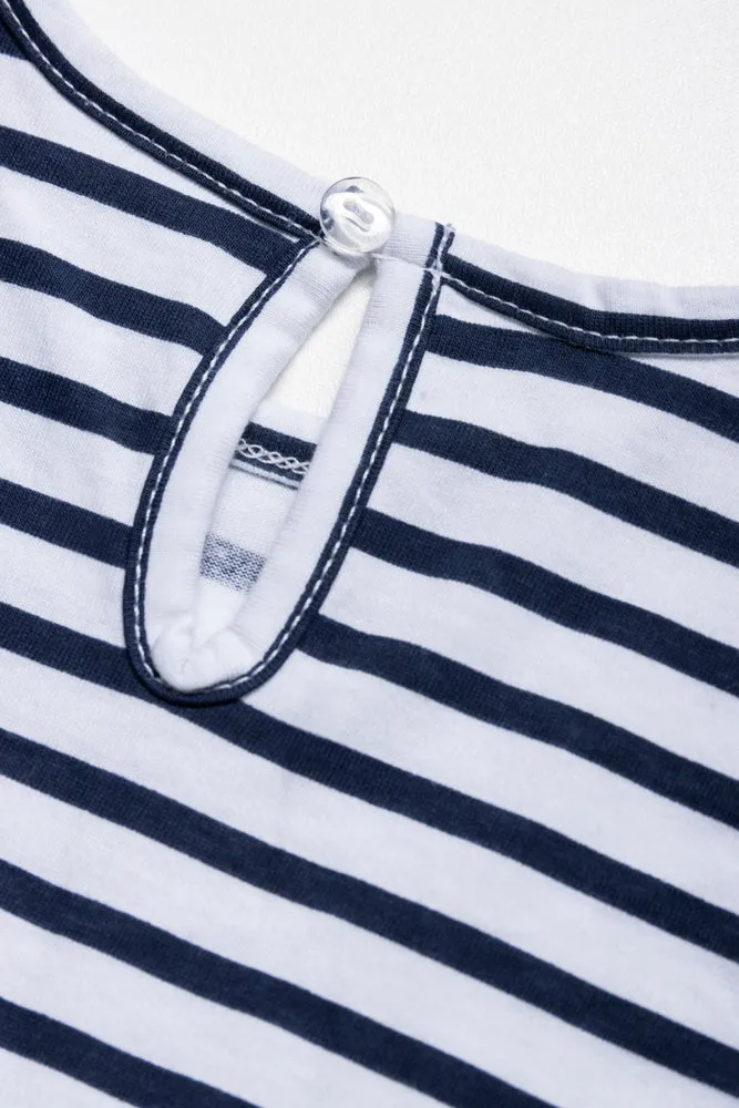 Stripe Dress With Pockets White And Navy sold by Ackermas product image thumbnail 3