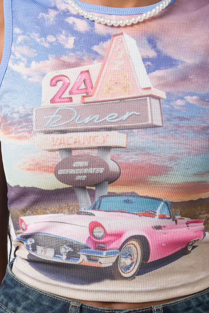 Mesh Sleeveless Top Blue sold by Ackermas product image thumbnail 4