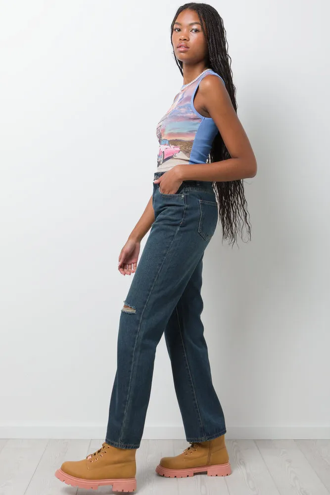 Mesh Sleeveless Top Blue sold by Ackermas product image thumbnail 2