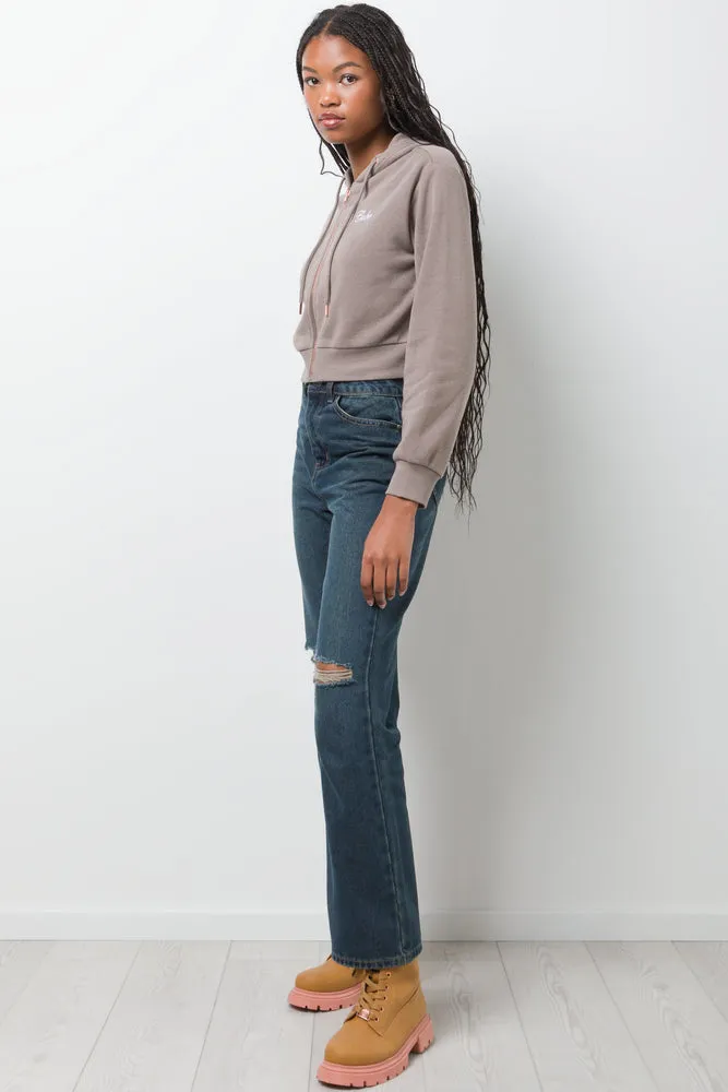 Cropped Zip Through Hooded Tracktop Natural sold by Ackermas product image thumbnail 2