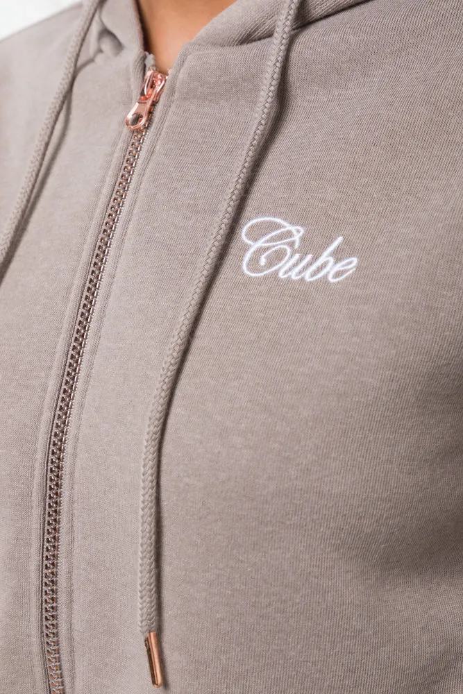 Cropped Zip Through Hooded Tracktop Natural sold by Ackermas product image thumbnail 4