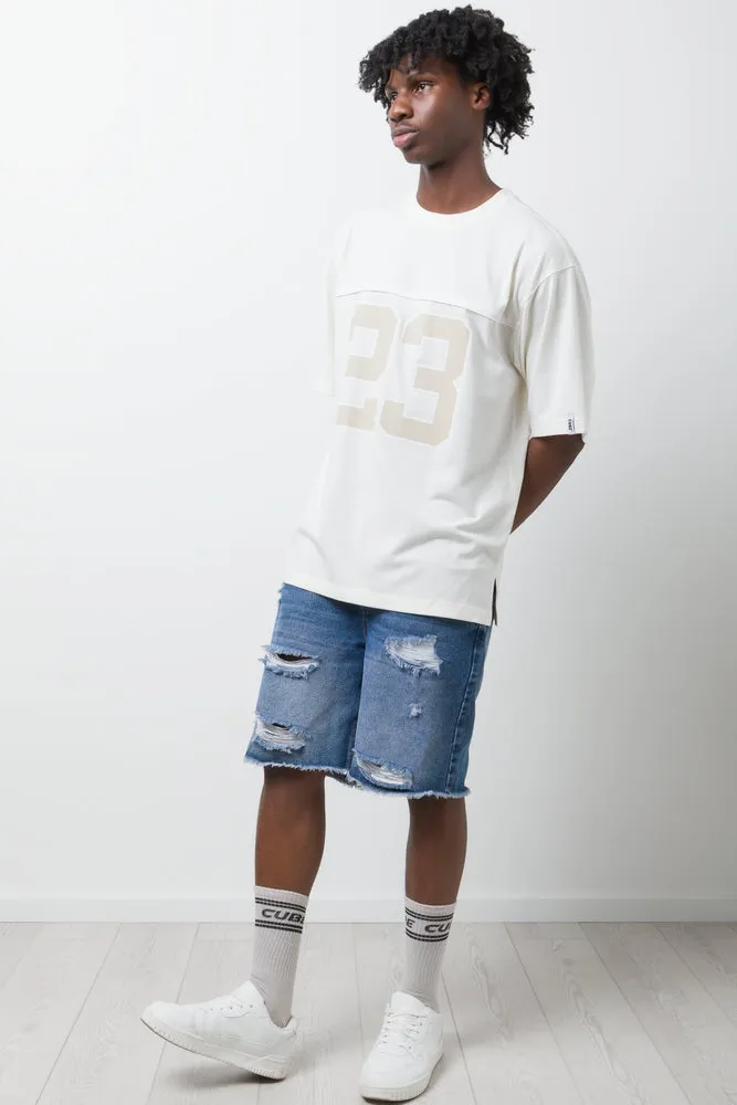 Ripped Denim Shorts Blue sold by Ackermas product image thumbnail 3