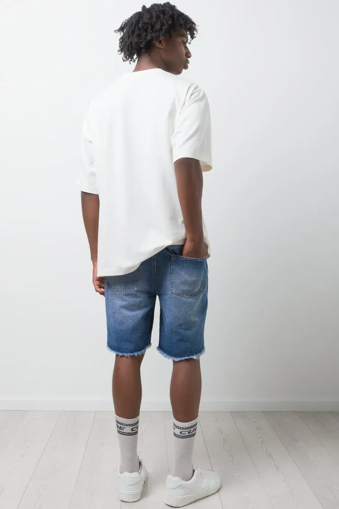 Ripped Denim Shorts Blue sold by Ackermas product image thumbnail 4