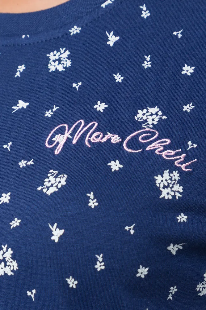 Floral Pyjama Set Navy sold by Ackermas product image thumbnail 4