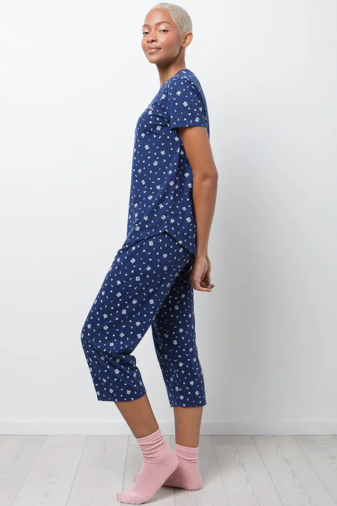 Floral Pyjama Set Navy sold by Ackermas product image thumbnail 2