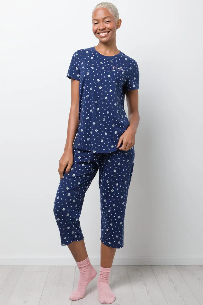Floral Pyjama Set Navy sold by Ackermas