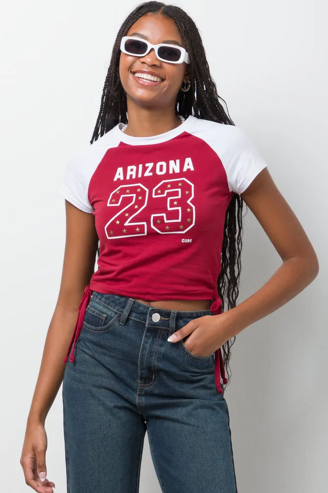 Side Tie T-Shirt Red sold by Ackermas