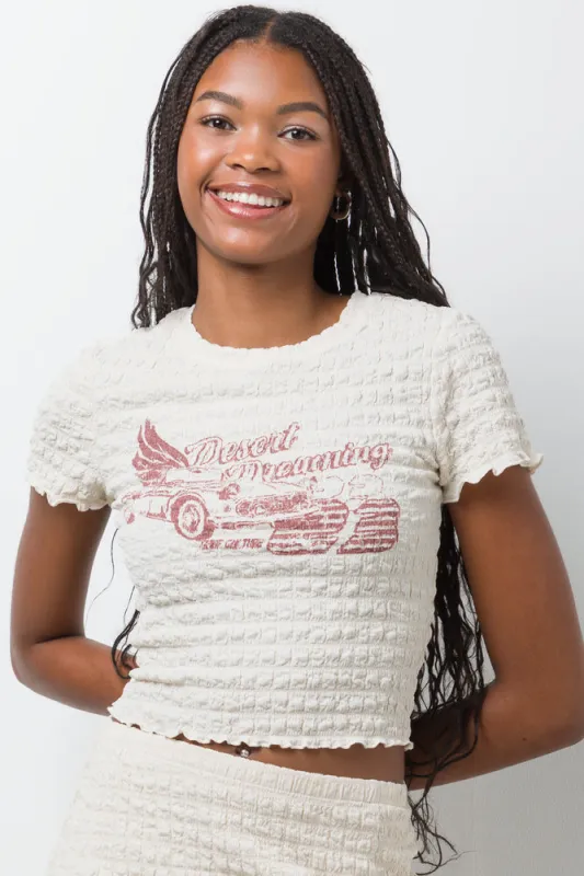 Textured Fitted T-Shirt White sold by Ackermas