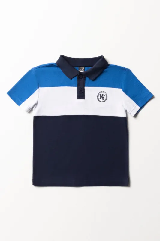 Colour Block Golfer Blue And Navy sold by Ackermas