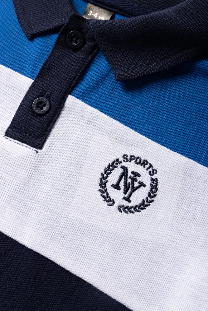 Colour Block Golfer Blue And Navy sold by Ackermas product image thumbnail 2