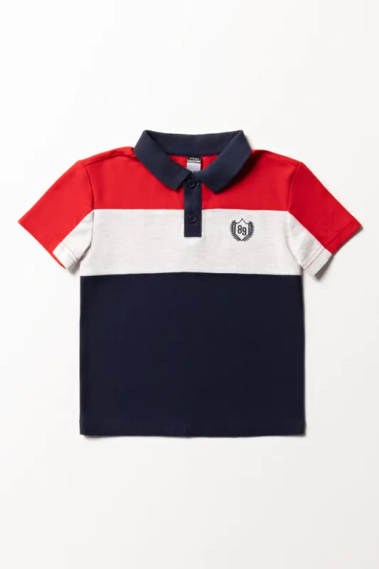 Colour Block Golfer Red And Navy sold by Ackermas